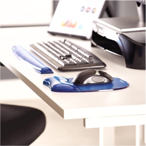 Suport ergonomic pentru incheietura Fellowes Crystals Gel, albastru, pentru birou si gaming - Img 8