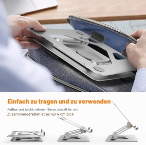 Suport Laptop GRIFEMA GB1050-1, Faltabil, Inaltime Ajustabila, 5 kg, Argintiu - Img 6