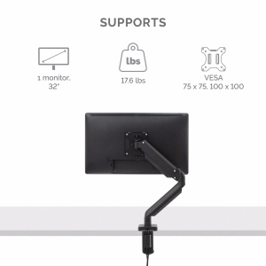 Suport Monitor Fellowes Platinum Series pentru 1 Ecran de 32 Inch, Negru, cu USB - Img 2