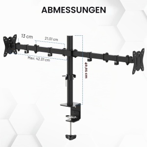 Suport Monitor GRIFEMA GB2001-2 pentru 2 Monitoare, 13-32 inch, Reglabil - Img 8