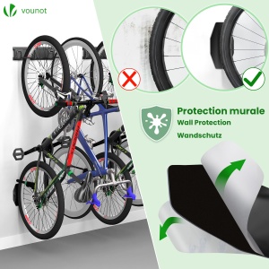 Suport pentru biciclete VOUNOT, metal, 4 biciclete 2 caschi, negru - Img 4