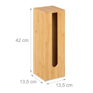 Suport pentru hartie igienica din bambus, pentru 4 role, Relaxdays, 42x13,5x13,5 cm - Img 4