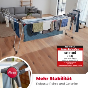 Suport pentru rufe Vileda Infinity Flex Plus, extensibil, 30m, pentru haine lungi - Img 9