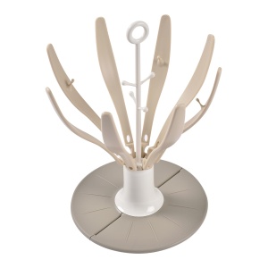 Suport pentru Uscat Sticle BEABA Flower, Capacitate 8 Sticle, Compact, Culoare Argile