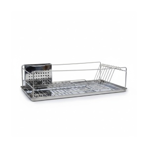 Suport pentru Uscat Vase Relaxdays XL cu Cos pentru Tacamuri, 33x48x12 cm, Argintiu - Img 8