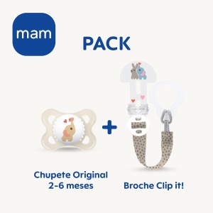 Suport suzeta MAM Clip It si suzeta Original S226, silicon, 0 luni, ultra moale - Img 2