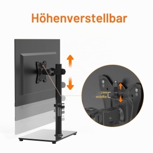 Suport TV GRIFEMA GB1005-1 pentru televizoare de 32 inch, inaltime ajustabila, sticla securizata - Img 4