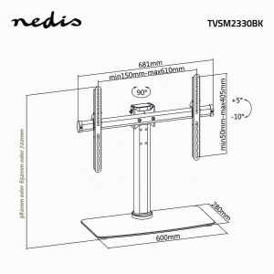 Suport TV Nedis TVSM2330BK, 32-65 inch, negru, reglabil, rotativ - Img 5