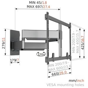 Suport TV Vogels Elite TVM 5855, pentru televizoare de pana la 100 inch, capacitate 75 kg - Img 3
