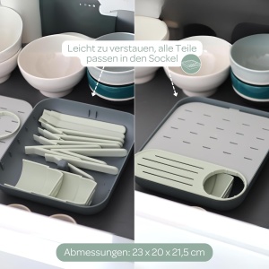 Suport uscare biberoane BEABA modular compact 6 biberoane SageMineral - Img 6