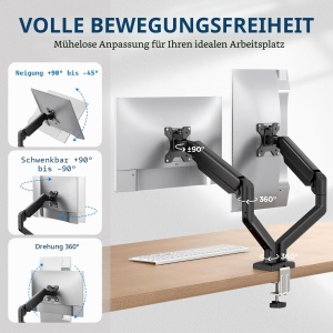 Support Monitor Dual GRIFEMA, pentru 13-32 inch, ajustabil, capacitate 9kg - Img 4