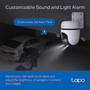Supraveghere cu camera de exterior TP-Link Tapo C510W, Camera IP Wi-Fi, Pan/Tilt 360deg, Rezolutie 2K, Viziune nocturna color, IP65 rezistent la apa, Urmarire inteligenta a miscarii, Audio bidirectional - Img 8