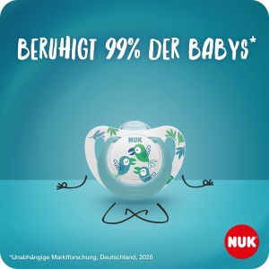 Suzeta pentru bebelusi NUK Star 0-6 luni Night Day Silicon BPA-free Blue Koala 2 bucati - Img 2