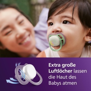 Suzeta Philips Avent Ultra Air Nighttime SCF37629 6-18 luni Luminoasa BPA-Free Set 2 buc - Img 2