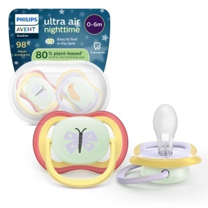 Suzete Philips Avent Ultra Air Nighttime SCF37625 0-6 luni luminoase BPA-free set 2 buc