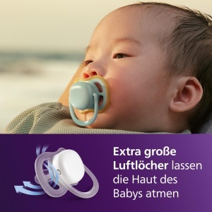 Suzete Philips Avent Ultra Air SCF08701 0-6 luni silicon BPA-free set 2 bucati cu sterilizator - Img 2