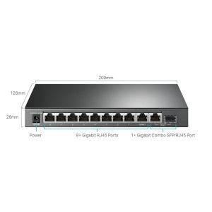 Switch gestionat TP-Link TL-SG1210MPE, 10 porturi, 8 porturi PoE, 123 W, negru - Img 3