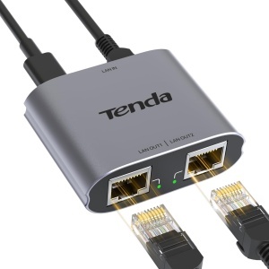 Switch LAN Tenda 1 la 2, Gigabit, 2 Porturi, Alimentare USB-C