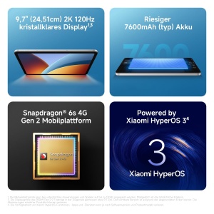 Tableta Xiaomi Redmi Pad 2, 9.7 inch, 4GB RAM, 128GB, Snapdragon 6s Gen 2, Grafit - Img 3