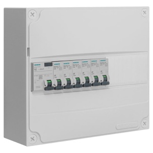 Tabloul electric Siemens, 1 retea, 13 module, 6 intrerupatoare de circuit, 1 intrerupator diferential