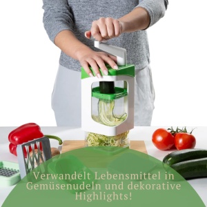 Taietor legume Genius Nicer Dicer Julietti, 13 accesorii, 1200 ml, Verde - Img 6