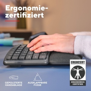 Tastatura ergonomica Trust Arvia, wireless, layout QWERTZ, suport pentru 3 dispozitive - Img 5