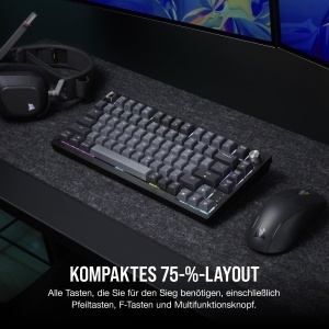 Tastatura mecanica Corsair K65 Plus Wireless, 75, RGB, Negru - Img 3