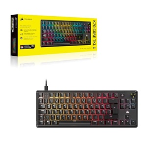 Tastatura mecanica de gaming CORSAIR K70 CORE TKL RGB Tenkeyless - Comutatoare liniare pre-lubrifiate CORSAIR MLX Red v2 - SOCD - Atenuare fonica cu doua straturi - Taste ABS - QWERTZ UK - Negru - Img 10