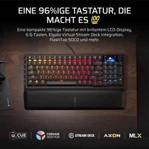 Tastatura mecanica de gaming Corsair Vanguard 96, neagra, cu LCD si 24 G-taste - Img 2