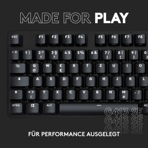 Tastatura mecanica pentru jocuri Logitech G413 SE - Iluminare din spate, Comutatoare mecanice tactile, Anti-Ghosting, compatibila cu Windows, macOS, Aspect QWERTZ german - Negru - Img 9