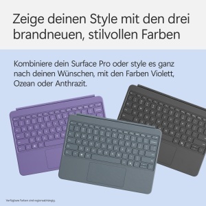 Tastatura Microsoft Surface Pro 12 - QWERTZ, iluminare, culoare Ozean - Img 3