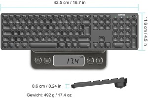 Tastatura Wireless Arteck, QWERTZ, 6 luni autonomie, design ergonomic - Img 6