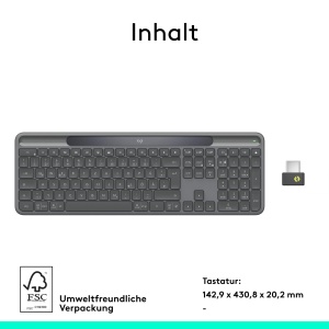 Tastatura Wireless Logitech Signature Slim Solar K980, Autonomie 10 Ani, 70 Plastic Reciclat - Img 10