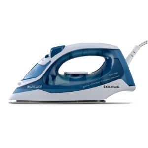 Taurus - Fier de calcat cu abur Baltic 2200W, talpa argintie, explozie de abur 110 g/min, anti-calcar, oprire picurare, autocuratare, abur vertical, bip si indicator luminos, albastru/alb - Img 1