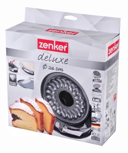 Tava cu arc Zenker O 26 cm DELUXE, tava de copt cu baza plata si tubulara esmaltata din tabla de otel, tava rotunda cu margine foarte inalta (culoare: negru metalizat), cantitate: 1 bucata - Img 3