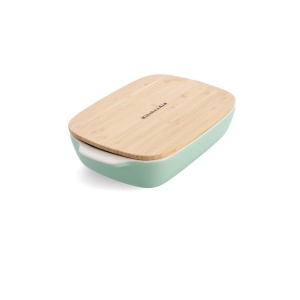 Tava de copt KitchenAid cu capac din bambus, 26 cm, 1,9L, culoare pistachie - Img 2