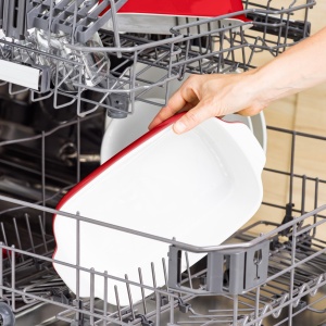 Tava de copt KitchenAid din ceramica cu capac din bambus, 20 cm, rosu - Img 5