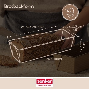 Tava de copt paine Zenker 7356, otel cu strat antiaderent, 30.5x11.5 cm - Img 4
