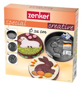 Tava de copt Zenker 26 cm cu 2 funduri decorative, neagra, antiaderenta - Img 7