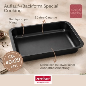 Tava de copt Zenker Special Cooking, 40 x 29 x 6 cm, otel cu antiaderent - Img 3