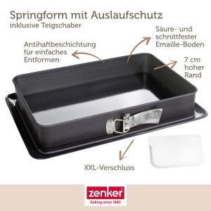 Tava dreptunghiulara Zenker Deluxe cu protectie la scurgeri si spatula - Img 4