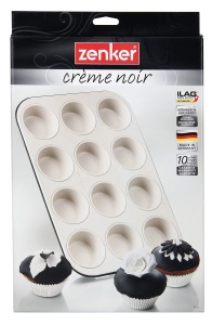 Tava pentru Muffins Zenker 12 forme 7 cm, Antiderapanta, Creme Noir - Img 3