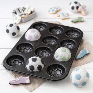 Tava pentru muffins Zenker, 12 forme, neagra, 380 x 265 x 38 mm - Img 2