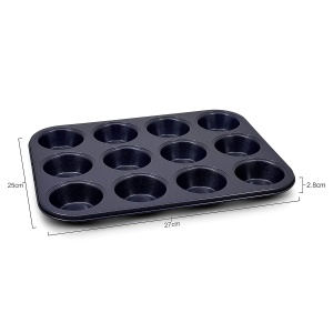 Tava pentru Muffins Zyliss E980200, Carbonstahl, 12 forme, Albastra - Img 3