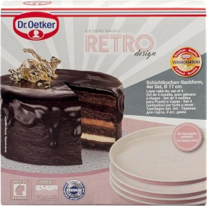 Tava pentru prajituri Dr. Oetker - 4 bucati, design retro, antiaderenta, 17x3cm, rozcrem - Img 5