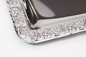 Tavita din inox APS 382 Schoner Essen - 42x31 cm, cu margine decorativa - Img 3