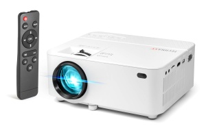 Technaxx Mini Beamer pentru exterior, casa, birou - difuzor de 2W, dimensiune proiectie 32"-176", 40.000 de ore de viata LED, HD, telecomanda - proiector mic cu player multimedia TX-113