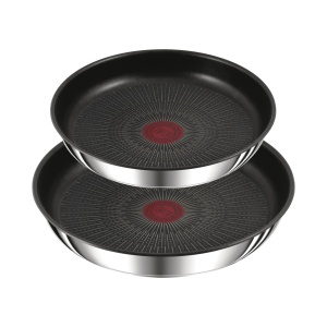 Tefal L97490 Set de tigai Ingenio Preference On 3 piese | stivuibile | Acoperire antiaderenta | Potrivit pentru inductie | Indicator de temperatura Thermo-Signal | Negru/Otel inoxidabil, mare - Img 2