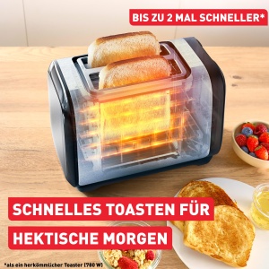 Tefal Subito TT5S1DE0 Toaster Dublu Fante Inox Negru Functie Economisire Energie - Img 3