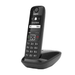 Telefon DECT Gigaset AS690 - Display mare, sunet clar, culoare neagra